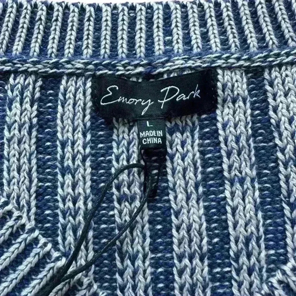 EMORY PARK CONTRASTED CABLE KNIT SWEATER TOP size large - Picture 3 of 9